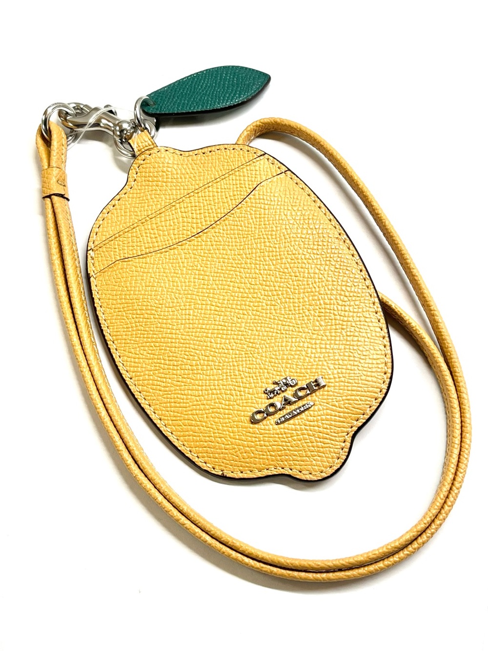 Coach Leather Lemon Lanyard NWT